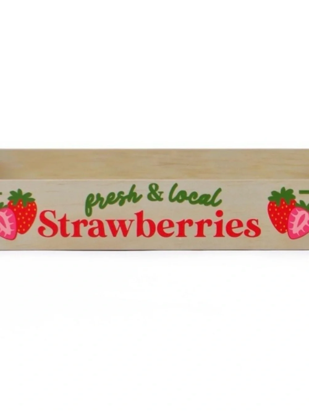 Target Bullseye Fresh & Local Strawberries Wooden Decorative Tray Kitchen Decor